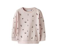 Name It Sweatshirt NMFVALBA – Mädchen, Herzchen-Alloverdruck & Rippbündchen – Crystal Pink Gr. 104