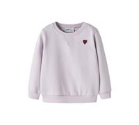 Sweatshirt NAME IT "NMFVIMA LS SWEAT BRU NOOS", Mädchen, Gr. 104, winsome orchid, angeraute Sweatware, Obermaterial: 60% Baumwolle, 40% Polyester, unifarben, Basic normal, Rundhals, Rippbündchen, Swea