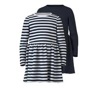 Name IT Mädchen Nmfvivia Dress 2p Noos Kleid, Dark Sapphire/Stripes:Pack W. Dark Sapphire Stripes, 122 EU
