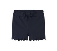 Shorts NAME IT "NMFVIVIA SHORTS NOOS", Mädchen, Gr. 122, N-Gr, schwarz sapphire, Sweatware, Obermaterial: 100% Baumwolle, unifarben, kurz, Hosen Shorts, Baumwolle, elastischer Bund, gewellter Saum (86