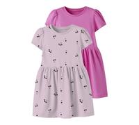 NAME IT Mädchen Nmfvivia Ss 2P Dress Noos, Strawberry Moon, 128 cm (2er Pack)