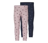 NAME IT Mädchen Nmfvivian 2P Glitter Legging, Burnished Lilac, 98 (2er Pack)