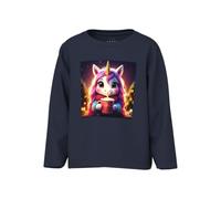 NAME IT Mädchen Nmfvotea Ls Nreg Top, Navy Blazer, 98