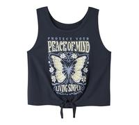 NAME IT Mädchen Tank Top kurz geschnitten Cropped Top NKFVAYA SL Crop TOP 146, 152, Regular, Dark Sapphire
