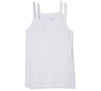 Name IT Mädchen Top NITSTRAP 2P SOLID White K G NOOS 13139935, 2er Pack, Einfarbig, Gr. 128 (Herstellergröße: 122-128), Weiß (Bright White)