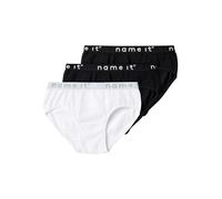 NAME IT Mädchen Unterhose (3er Pack), Farbe:Schwarz, Größe:104
