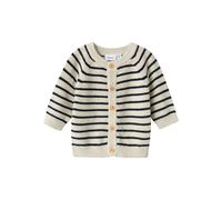 Strickjacke NAME IT "NBMMAST LS KNIT CARD NOOS", Jungen, Gr. 68, beige (peyote melange), Strick, Obermaterial: 100% Baumwolle, gestreift, casual, regular fit, Rundhals, Langarm, Strickjacken (13032817