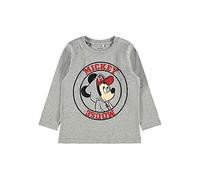 NAME IT MINI Jungen NMMMICKEY INUT LS TOP WDI Langarmshirt, Grey Melange, 80