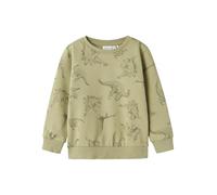 Sweatshirt NAME IT "NMMVARON für Jungen mit Alloverprint und Rippbündchen", Jungen, Gr. 92, grün (tea), Sweatware, Obermaterial: 100% Baumwolle, bedruckt, normal normal, Rundhals, Rippbündchen, Sweats