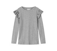 Name It Mini Mädchen Nmfjulia Ls Slim Top Noos, Grey Melange, 110 EU