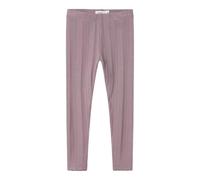 Leggings NAME IT "NMFJULIA LEGGING NOOS", Mädchen, Gr. 104, N-Gr, lila (elderberry), Web, Obermaterial: 100% Baumwolle, unifarben, normal knöchellang, Hosen Leggings (50212663-104) elderberry