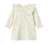 NAME IT Musselin-Kleid langarm Blumen 80 natur/bunt