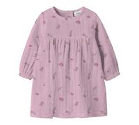 NAME IT Musselin-Kleid langarm Blumen 80 rosa