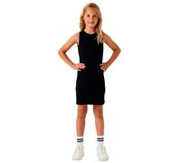 Jerseykleid NAME IT "NKFNAKAL SL SLIM DRESS NOOS", Mädchen, Gr. 116, N-Gr, schwarz (blank), Jersey, Obermaterial: 95% Baumwolle, 5% Elasthan, unifarben, slim fit kniefrei, Rundhals, Kleider Jerseyklei