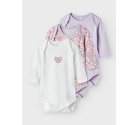 NAME IT - NBFBODY 3P LS LILAC PETIT FLOWER NOOS pastel lilac - Gr. - 80