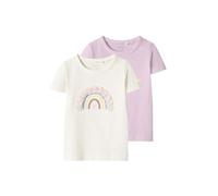 name it T-Shirt 2er Pack Nbffines Cloud Dancer Light - Mädchen - Gr. 68