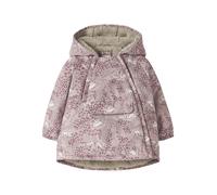 NAME IT Winterjacke mit Kapuze Plüschfutter Schwäne 68 rosa