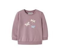 Sweatshirt NAME IT "NBFVRILLIE LS SWEAT BOX BRU", Mädchen, Gr. 62, lilas print:butterflies, Sweatware, Obermaterial: 95% Baumwolle, 5% Elasthan, bedruckt, normal, Rundhals, Sweatshirts Sweatshirt, Bau