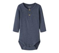 Langarmbody NAME IT "NBMKAB LS BODY NOOS", Jungen, Gr. 56, N-Gr, vintage indigo, Feinripp, Obermaterial: 57% Baumwolle, 38% Modal, 5% Elasthan, unifarben, regular fit, Rundhals, Bodys (88661223-56) vi
