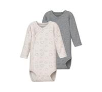 Langarmwickelbody NAME IT "NBNBODY 2P LS WRAP CLOUD NOOS", Jungen, Gr. 74, N-Gr, jet stream, Feinripp, Obermaterial: 100% Baumwolle, bedruckt, meliert, unifarben, Rundhals, Bodys (14922520-74) jet str