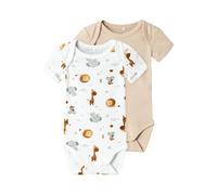 NAME IT - NBNBODY 2P SS BEIGE ANIMAL NOOS bright white - Gr. - 62