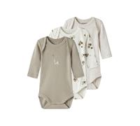 3er-Pack Langarmbodys TIERE Baby NAME IT beige Gr. 68