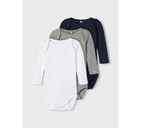 name it - Langarmbody NBNBODY 3er-Pack in dark sapphire Gr.50