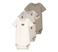 Name it - Kid's NBNBody S/S Pumice Bear 3-Pack - Alltagsunterwäsche, Gr. 56, weiß (PumiceStone/JetStream/WeatheredTeak)