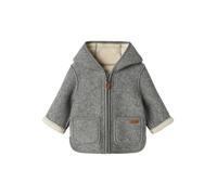 NAME IT Jacke mit Kapuze Wollwalk-Optik Teddyfell 74 grau melange