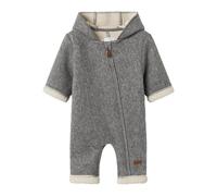 Fleeceoverall NAME IT "NBNMILY SUIT2", Mädchen, Gr. 74/80, N-Gr, grau (light grau melange), Fleece, Obermaterial: 90% Polyester, 10% Wolle, unifarben, regular fit normal, Overalls (25953604-74) light