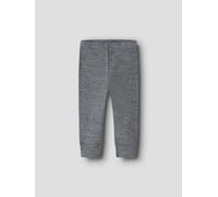 Leggings NAME IT "NBNWAX WOOL RIB LEGGING NOOS", Mädchen, Gr. 62, N-Gr, grau (folkstone gray), Strick, Obermaterial: 100% Wolle, unifarben, slim fit knöchellang, Hosen Leggings, weich und wärmend aus