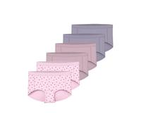 Hipster NAME IT "NKFHIPSTER 6P BUTTERCREAM FLORAL NOOS", Mädchen, Gr. 158/164, 6 Stk., ballerina, Jersey, Obermaterial: 95% Baumwolle, 5% Elasthan, bedruckt, unifarben, eng, Unterhosen (99367660-158)