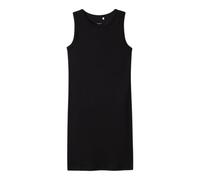 Maxikleid NAME IT "NKFNAKAL SL SLIM DRESS NOOS", Mädchen, Gr. 152, N-Gr, schwarz (blank), Jersey, Obermaterial: 95% Baumwolle, 5% Elasthan, unifarben, casual, slim fit ca. Mitte Oberschenkel, Rundhals