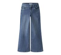 Weite Jeans NAME IT "NKFPOLLY X-WIDE JEANS 3057-FR NOOS", Mädchen, Gr. 128, N-Gr, blau (medium blau denim), Denim/Jeans, Obermaterial: 98% Baumwolle, 2% Elasthan, leichte Abriebeffekte, weit lang, Jea