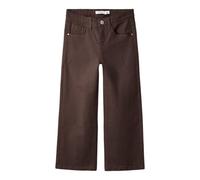 5-Pocket-Hose NAME IT "NKFROSE WIDE TWI PANT 1115-TP NOOS", Mädchen, Gr. 158, N-Gr, braun (french roast), Twill, Obermaterial: 98% Baumwolle, 2% Elasthan, unifarben, weit lang, Hosen 5-Pocket-Hose, Ba