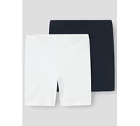 Name It Mädchen Leggings NKFVIVIAN 2er-Pack Short Solid NOOS Dark Sapphire/Bright White Gr. 134/140