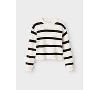Name it-NKFVNILLA LS SH KNIT-Cloud Dancer/W. Black - 158/164