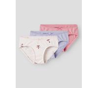Panty NAME IT "NMFBRIEFS 3P BALLARINA NOOS", Mädchen, Gr. 116, 3 Stk., lila (pearl pack:w, peony, lila heather), Jersey, Obermaterial: 95% Baumwolle, 5% Elasthan, unifarben, bequem, Unterhosen Panty (
