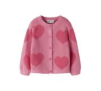 Strickjacke NAME IT "NMFLIANAX LS KNIT CARD", Mädchen, Gr. 98, flowering ginger, Strick, Obermaterial: 100% Baumwolle, gemustert, regular fit normal, Rundhals, Strickjacken Strickjacke, Baumwolle, reg