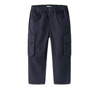 Cargohose NAME IT "NMMBEN TAP CARGO TWI PANT 8950-PO NOOS", Jungen, Gr. 116, N-Gr, navy blazer, Twill, Obermaterial: 71% Lyocell, 20% Polyester, 8% Viskose, 1% Elasthan, unifarben, washed, bequem lang