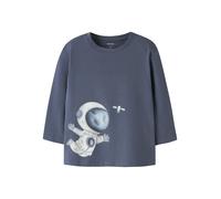 Langarmshirt NAME IT "NMMDACEK LS NREG TOP BOX", Mädchen, Gr. 92, vintage indigo, Jersey, Obermaterial: 95% Baumwolle, 5% Elasthan, normal normal, Rundhals, Shirts Langarmshirt (97919960-92) vintage i