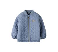 Steppjacke NAME IT "NMMMARLON JACKET", Herren, Gr. 116, flint stone, Steppware, Obermaterial: 100% Polyester, bestickt, normal, V-Ausschnitt, elastischer Bund, Jacken Steppjacke (72235917-116)