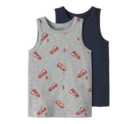 NAME IT - NMMTANK TOP 2P GREY FIRETRUCK NOOS Grey Melange - Gr. - 128