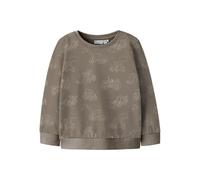 Sweatshirt NAME IT "NMMVARON für Jungen mit Alloverprint und Rippbündchen", Jungen, Gr. 98, fossil, Sweatware, Obermaterial: 100% Baumwolle, bedruckt, normal normal, Rundhals, Rippbündchen, Sweatshirt
