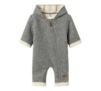 Fleeceoverall NAME IT "NBNMILY SUIT2", Mädchen, Gr. 74/80, N-Gr, grau (light grau melange), Fleece, Obermaterial: 90% Polyester, 10% Wolle, unifarben, regular fit normal, Overalls (25953604-74) light