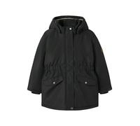Parka NAME IT "NKFMARLOW PARKA JACKET PB", Damen, Gr. 134, schwarz, Web, Obermaterial: 100% Polyester, unifarben, regular fit normal, Jacken Parka (39906010-134)