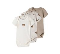 Name it - Kid's NBNBody S/S Pumice Bear 3-Pack - Alltagsunterwäsche, Gr. 50, weiß (PumiceStone/JetStream/WeatheredTeak)
