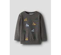Name it Sandro Sweatshirt - 122/128 / dark grey melange / 62% Polyester - Recycled 33% Cotton - Organic 5% Elastane
