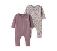 name it Schlafanzug 2er Set mit Reißverschluss Violettblumen Violet Ice 68