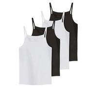 name it Spaghetti Top 4er Pack Black/White - Mädchen - Gr. 92